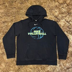 Vintage Y2K Nike Volleyball Center Logo Hoodie Black Medium